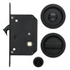 Sliding Door Lock Set - Suitable for 35-45mm Thick Doors - Matt Black