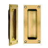 Flush Pull - 102 x 45mm 13mm Depth - PVD Satin Brass