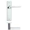 Draco Lever Latch On Backplate - 190x42mm - Polished Chrome