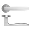 Apennine Lever On Round Rose, Satin Chrome Finish
