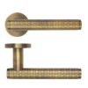 Favo Lever On Round Rose, Antique Brass Finish