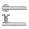 Favo Lever On Round Rose, Satin Chrome Finish