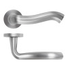 Zoo Hardware Rococo Lever On Round Rose - Satin Chrome