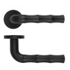 Zoo Hardware Vasco Lever On Round Rose - Oscuro Matt Black