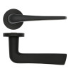 Como Lever on Round Rose - Powder Coat Black