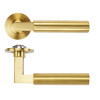 Garda Lever on 4mm Round Slim Sprung Rose - PVD Satin Brass