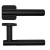 Orta - Knurled Grip T Bar Lever On Squircle Rose - Powder Coat Black