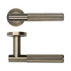Idro Lever on Round Rose - Antique Brass