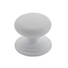 Round Cabinet knob 37mm Dia. Matt White Finish