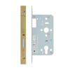 Din Euro Deadlock- Backset 60mm - 2 Pc Forend - Square - PVDSB - Satin Brass Effect