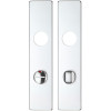 Spare Push on Bathroom Backplate for Aluminium including the Turn and release - 78mm Centres - Long Backplate