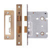 Mortice Bathroom Lock, 76mm - 57mm Centres, Square, Antique Brass Finish