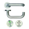 19mm Lift to Lock Tubular Return to Door Lever set -Push On Rose - Grade 304
