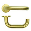 22mm Tubular Return to Door Lever on Round Rose 52mm x 8mm Push-on Rose - BS EN 1906 Grade 3 - Grade 201