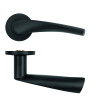 Twist Lever on Round Rose - Powder Coated Black - 53mm x 6mm Push-on Rose - BS EN 1906 Grade 3 - Grade 201 SS