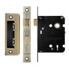 3 Lever Mortice Sashlock, 76mm - 57mm Centres, Square, Florentine Bronze Finish