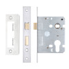 Euro Profile Mortice Sashlock, 76mm - 47.5mm Centres, Square, Satin Stainless Steel Finish