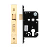 Euro Profile Sash Lock - 64mm C/W PVD Forend and Strike